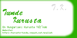 tunde kurusta business card